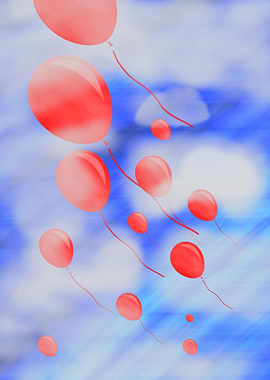 red balloon sky design