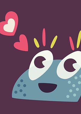 Colorful illustration of a kawaii candy with big eyes w ...