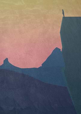 boy staring out into the mountains