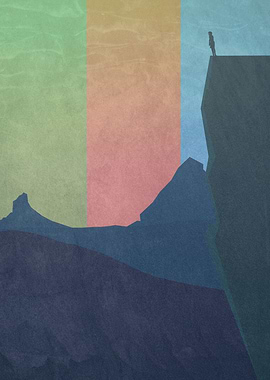 boy facing out into the mountains