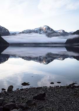 Reflections in Hardangerfjord.