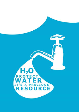 Water conservation Stencil Style logo.