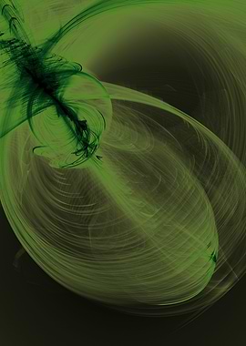 an abstract green human heart.