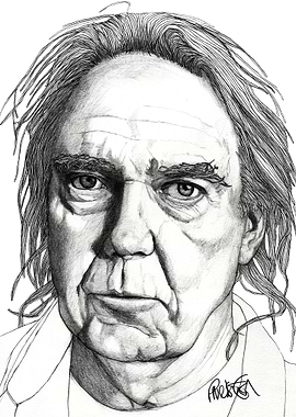 Neil Young The Original illustration is on A4 fine grai ...