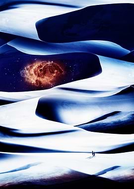 Mystic moon landscape image.