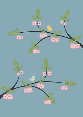 Cherry blossom spring illustration.