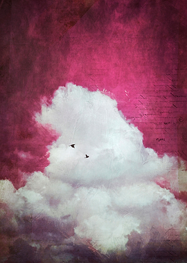 big cloud in red sky