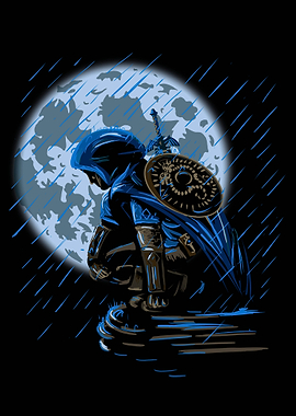 under hyrule's rain. breath of the wild fanart