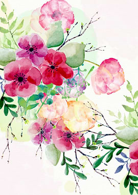 Watercolor flowers.