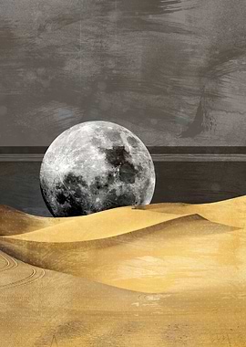 MOON DESERT v2. Illustration, conceptual art work. ©3-2 ...