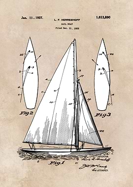 patent art Herreshoff Sail Boat 1925