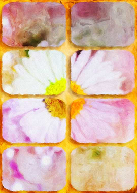 Beautiful daisy in mosaic style, as a digital painterly ...