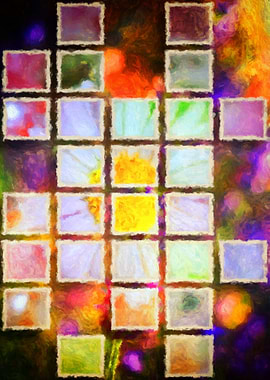 Beautiful daisy in mosaic style, as a digital painterly ...