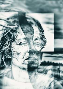 Artistic portrait of woman in nature