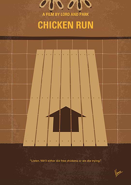 No789 My Chicken Run minimal movie poster When a cocke ...