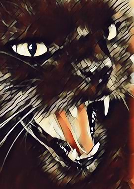 snarling cat