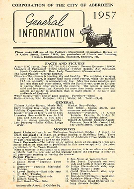 60 year old Aberdeen City Visitor Information Sheet
