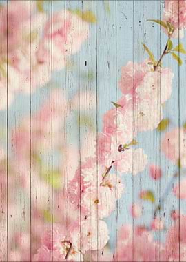 Sweet Flowers on Wood 04