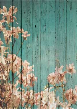 Sweet Flowers on Wood 02