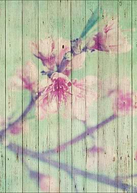 Sweet Flowers on Wood 05