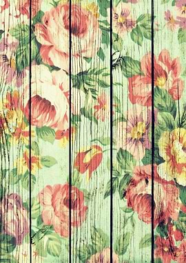 Flowers on Wood 05