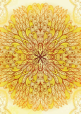 Hand Drawn Floral Mandala 12