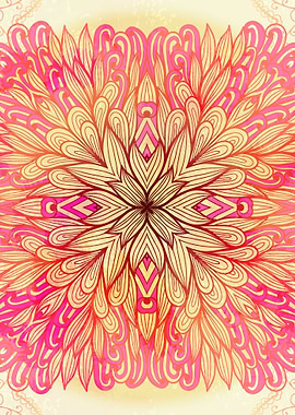 Hand Drawn Floral Mandala 10