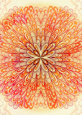 Hand Drawn Floral Mandala 13