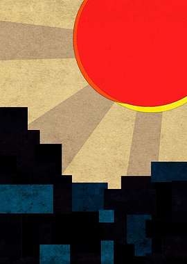 Bold and bright dawn in the city.