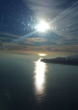 Flying in to the April evening over Englands southern c ...