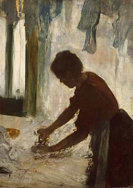 Edgar Degas - A Woman Ironing, 1873, oil on canvas; Col ...