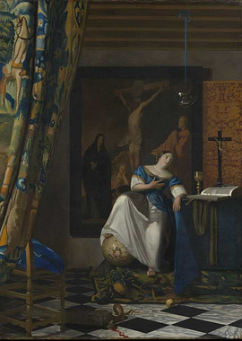 Johannes Vermeer - Allegory of the Catholic Faith, ca. ...