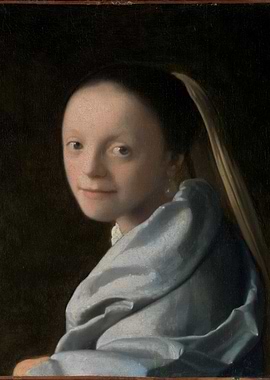 Johannes Vermeer - Study of a Young Woman, ca. 1665–67, ...