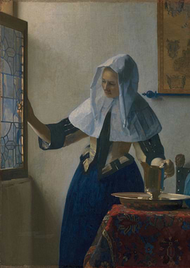 Johannes Vermeer - Young Woman with a Water Pitcher, ca ...