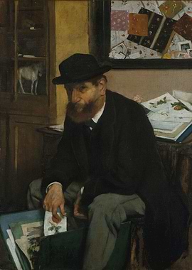 Edgar Degas - The Collector of Prints, 1866, oil on can ...