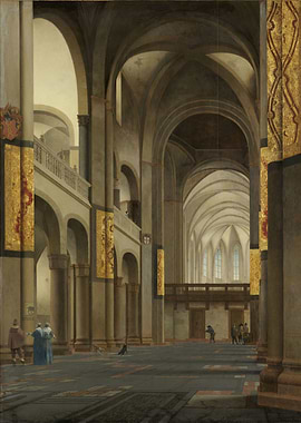Pieter Jansz Saenredam - The Nave and Choir of the Mari ...