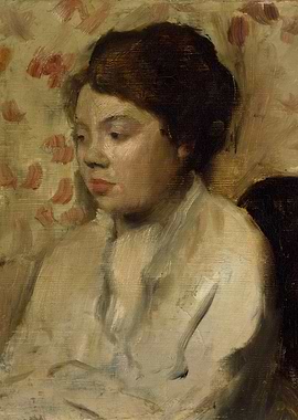 Edgar Degas - Portrait of a Young Woman, ca. 1885, oil ...