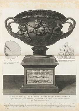 Vintage graphic of Vase with ornaments