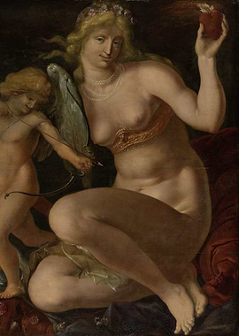 Jacob de Gheyn - Venus and Amor, 1605 - 1610, oil on p ...
