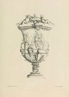 Vintage graphic of Vase with ornaments