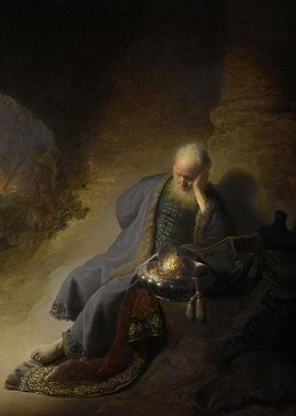 Rembrandt Harmensz van Rijn - Jeremiah Lamenting the De ...