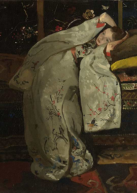 George Hendrick Breitner - Girl in a White Kimono, 1894 ...