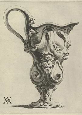 Vintage graphic of Vase with ornaments