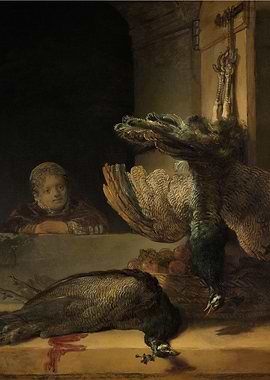 Rembrandt Harmensz van Rijn - Still Life with Peacocks, ...