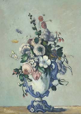 Paul Cézanne - Flowers in a Rococo Vase, c. 1876, oil o ...