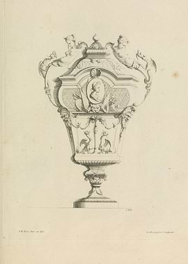 Vintage graphic of Vase with ornaments