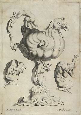 Vintage graphic of Vase with ornaments