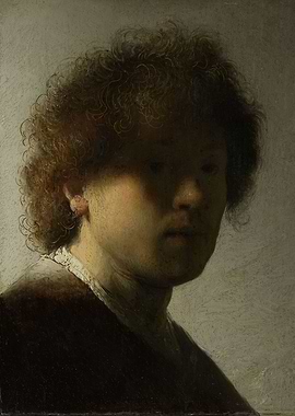 Rembrandt Harmensz van Rijn - Self-portrait, c. 1628, o ...