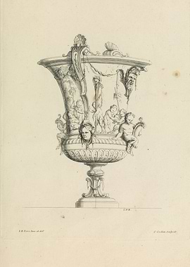 Vintage graphic of Vase with ornaments