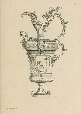Vintage graphic of Vase with ornaments